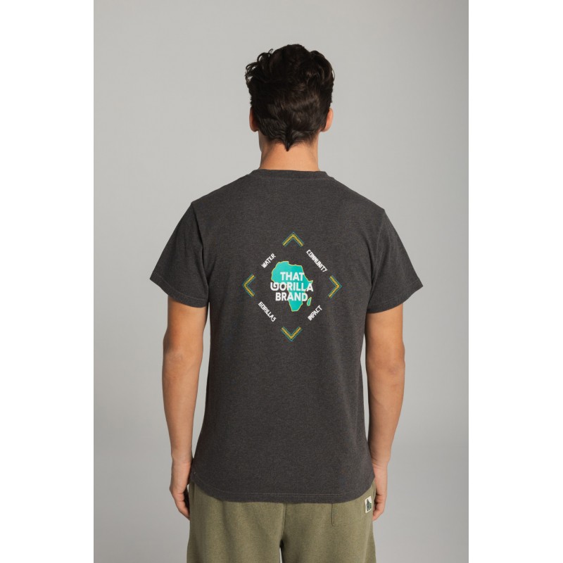 THAT GORILLA BRAND KISORO COMMUNITY POCKET T CHARCOAL MELANGE