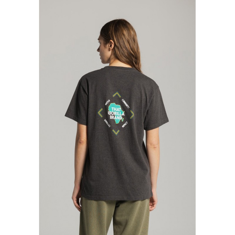 THAT GORILLA BRAND KISORO COMMUNITY POCKET T CHARCOAL MELANGE