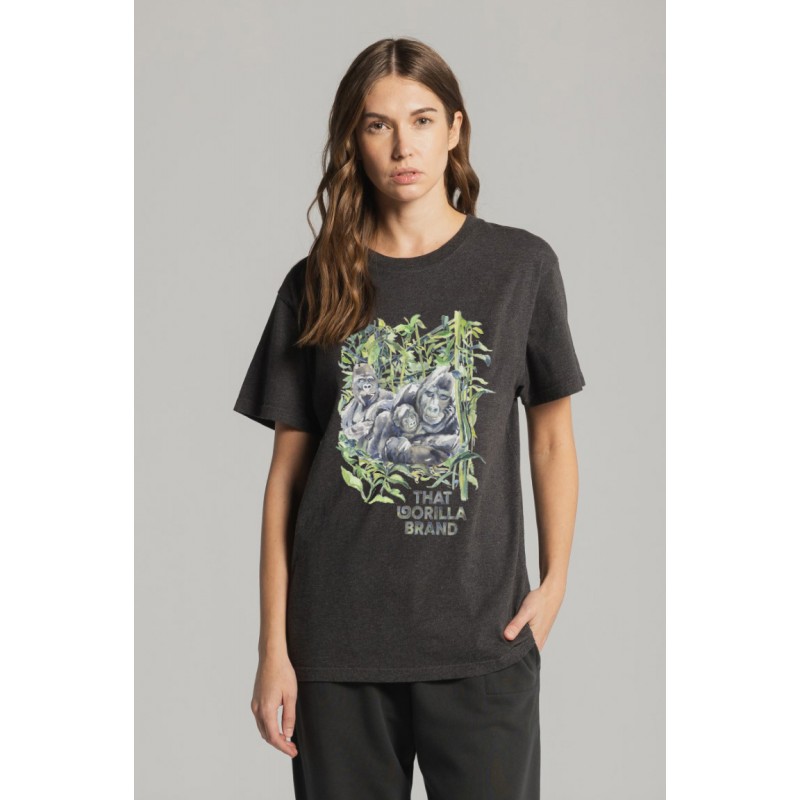 THAT GORILLA BRAND KISORO GORILLA FAMILY T CHARCOAL MELANGE
