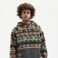 HYDROPONIC Fleece Hoodie DALTON Brown Turquoise