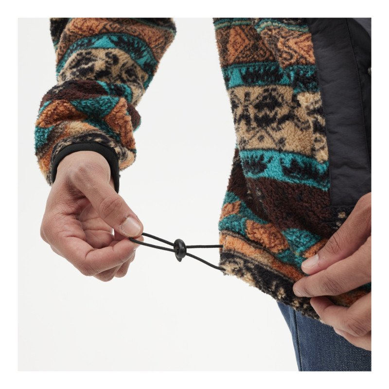 HYDROPONIC Fleece Hoodie DALTON Brown Turquoise