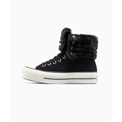 CONVERSE CHUCK TAYLOR ALL STAR FOLD-OVER LIFT PLATFORM XHI FAUX FUR