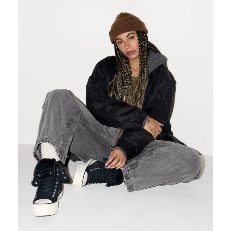 CONVERSE CHUCK TAYLOR ALL STAR FOLD-OVER LIFT PLATFORM XHI FAUX FUR