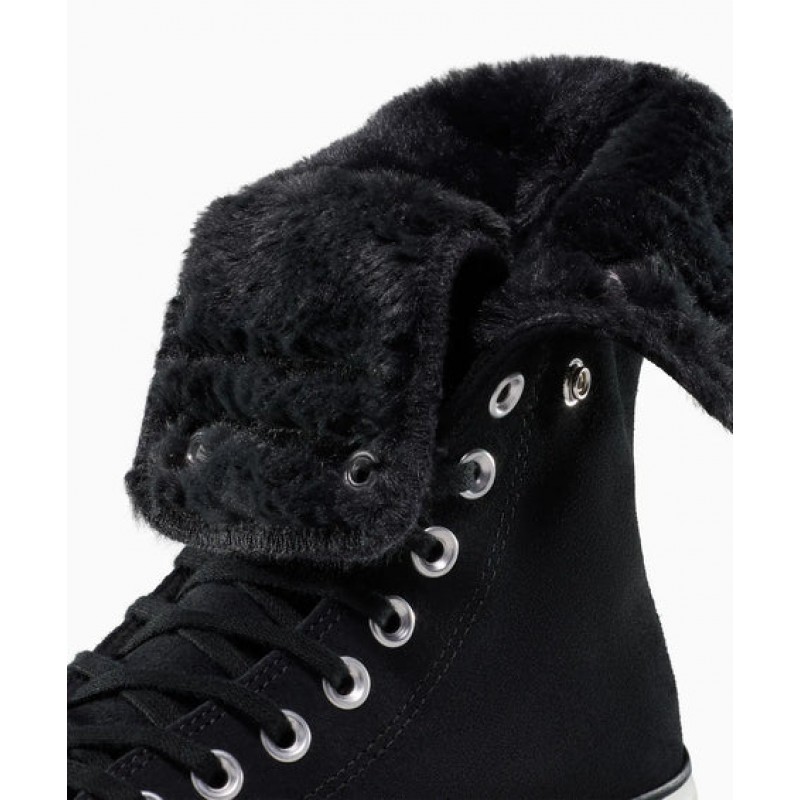 CONVERSE CHUCK TAYLOR ALL STAR FOLD-OVER LIFT PLATFORM XHI FAUX FUR