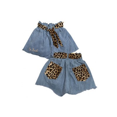 MC2 SAINT BARTH ARIZONA-DENIM SHORTS-DENIM COTTON PASTEL LEOPAR