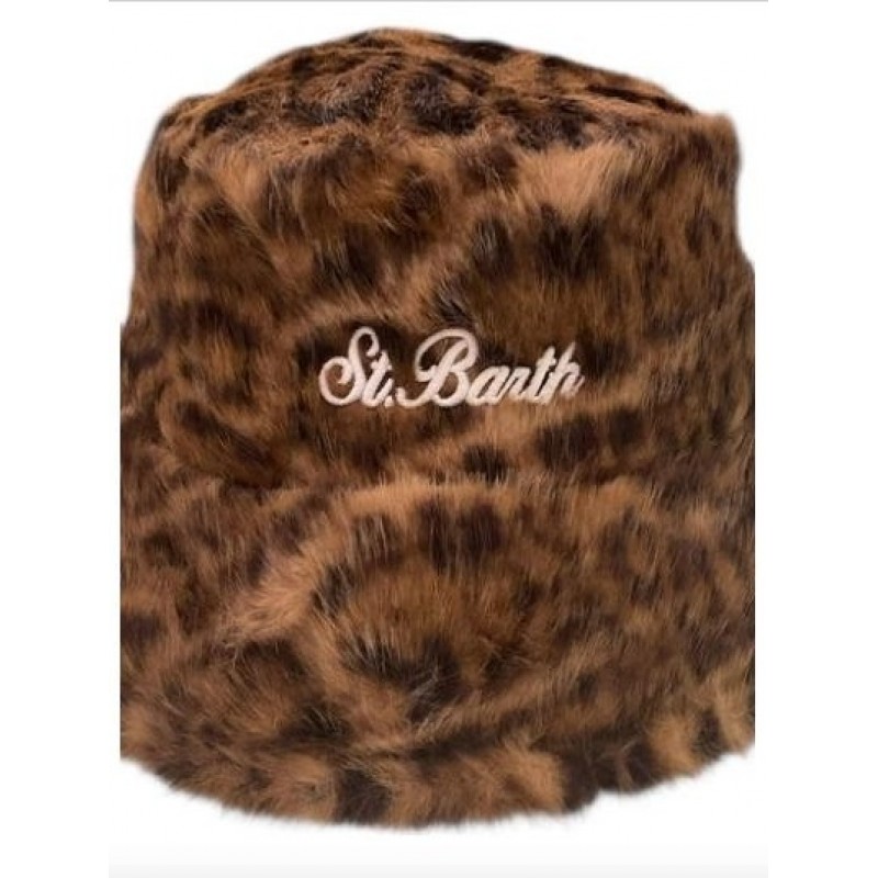 MC2 SAINT BARTH BUCKET HAT FUR-BUCKET HAR FUR-LEOPARD 11 EMB