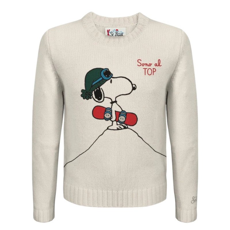 MC2 SAINT BARTH BOMBARDINO LIGHT-CREWNECK SWEATER-SNOOPY SNOW B