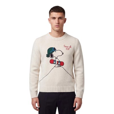 MC2 SAINT BARTH BOMBARDINO LIGHT-CREWNECK SWEATER-SNOOPY SNOW B