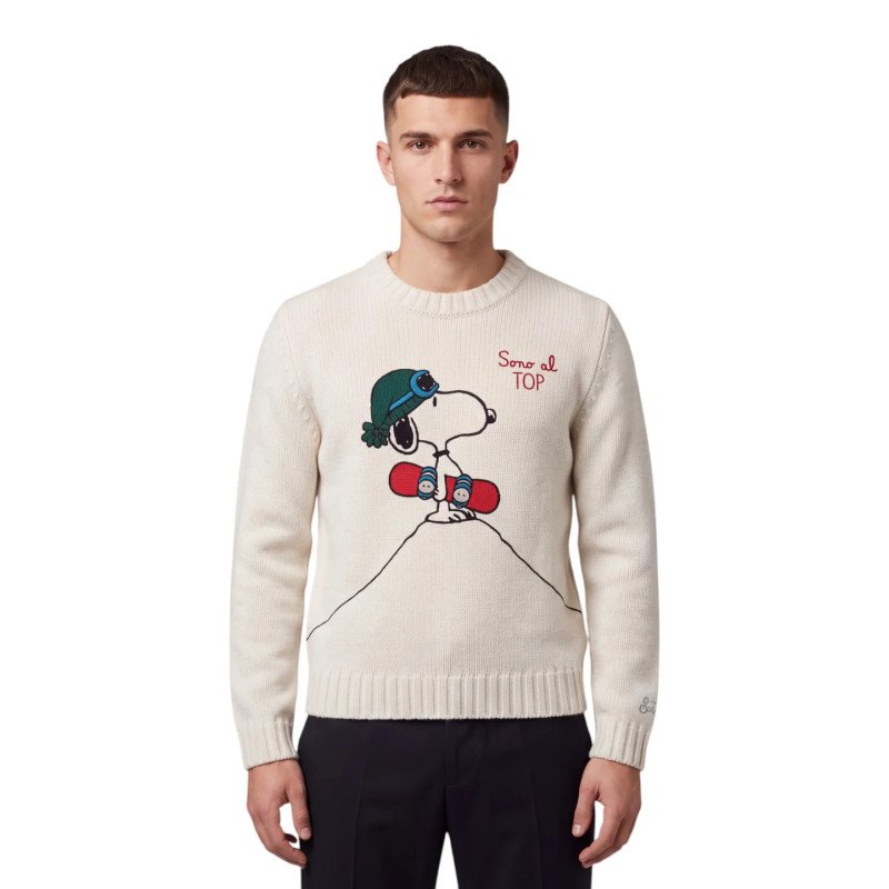 MC2 SAINT BARTH BOMBARDINO LIGHT-CREWNECK SWEATER-SNOOPY SNOW B