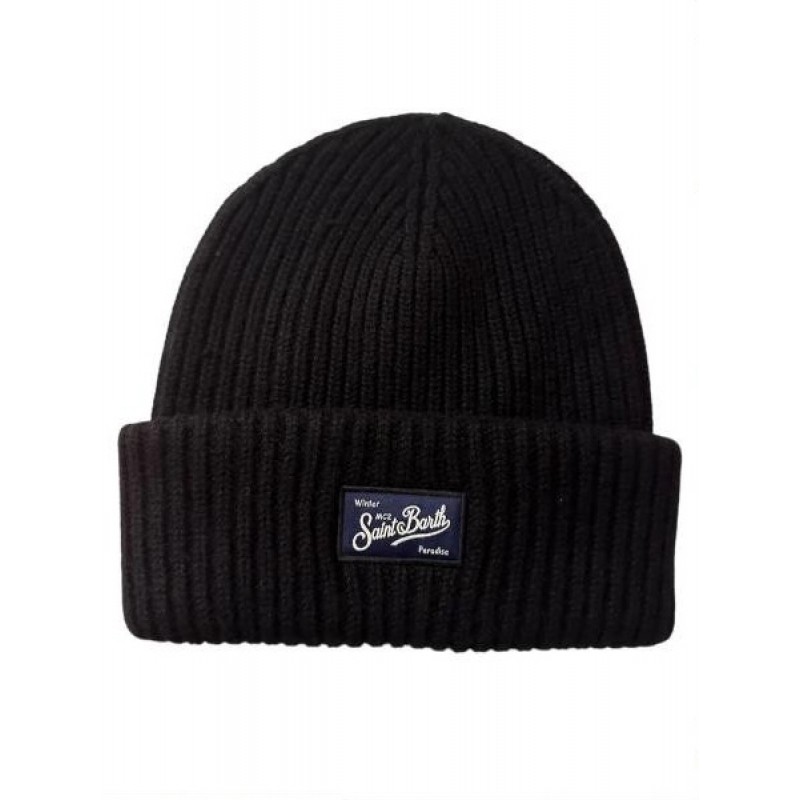 MC2 SAINT BARTH BERRY W-KNITTED CAP-SBW 00 BLACK