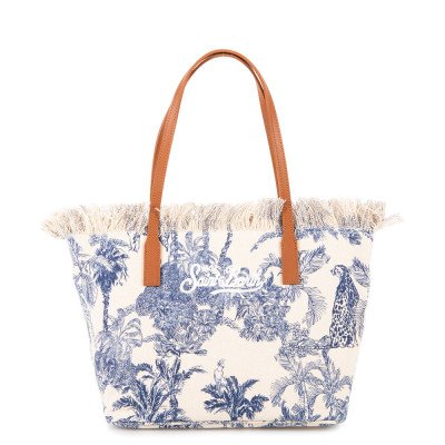 MC2 SAINT BARTH CITY BAG MID FRINGE-SHOULDER BAG-CANVAS JUNGLE