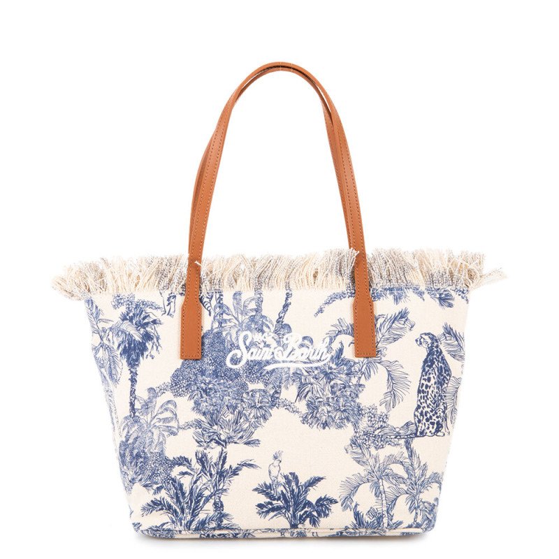 MC2 SAINT BARTH CITY BAG MID FRINGE-SHOULDER BAG-CANVAS JUNGLE