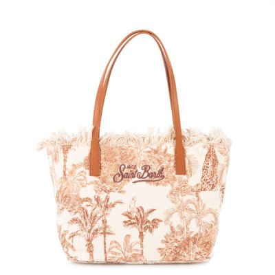 MC2 SAINT BARTH CITY BAG MID FRINGE-SHOULDER BAG-CANVAS JUNGLE