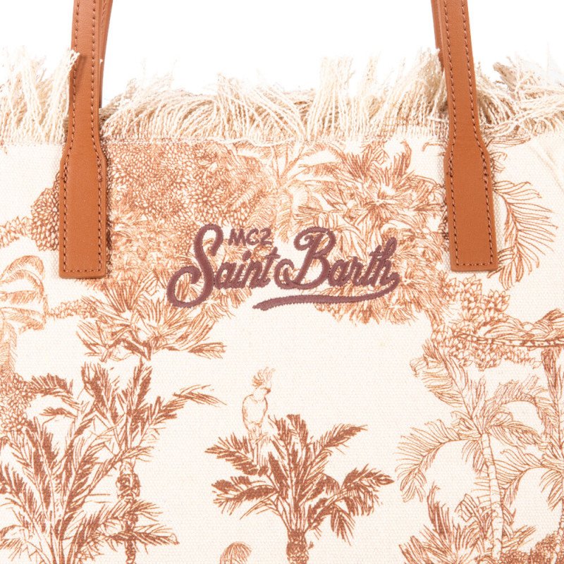 MC2 SAINT BARTH CITY BAG MID FRINGE-SHOULDER BAG-CANVAS JUNGLE