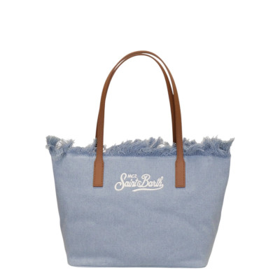 MC2 SAINT BARTH CITY BAG MID FRINGE-SHOULDER BAG-DENIM LIGHT EM
