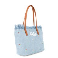 MC2 SAINT BARTH CITY BAG MID FRINGE-SHOULDER BAG-DENIM LIGHT FL