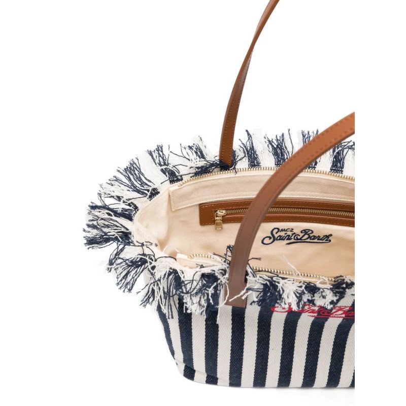 MC2 SAINT BARTH CITY BAG MID FRINGE-SHOULDER BAG-HB STRIPES 61 EMB