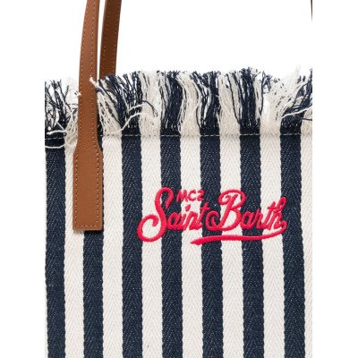 MC2 SAINT BARTH CITY BAG MID FRINGE-SHOULDER BAG-HB STRIPES 61 EMB