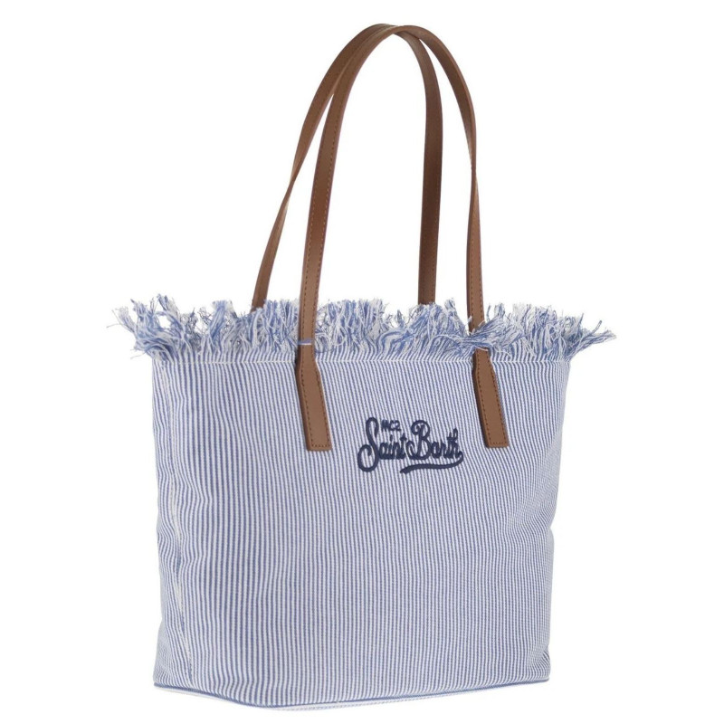 MC2 SAINT BARTH CITY BAG MID FRINGE-SHOULDER BAG-MICRO STRIPES V 1761 EMB
