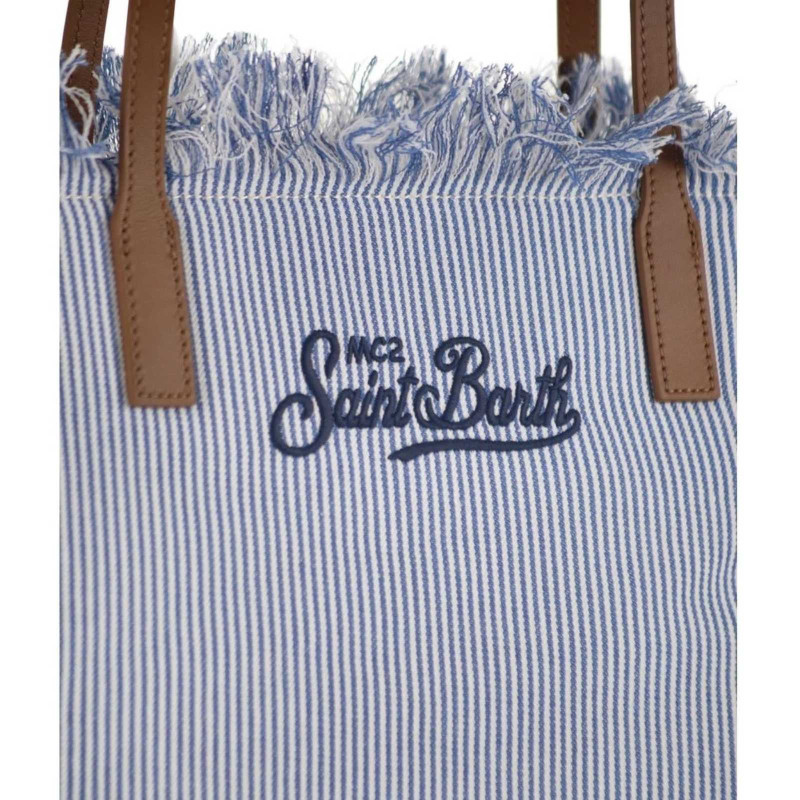 MC2 SAINT BARTH CITY BAG MID FRINGE-SHOULDER BAG-MICRO STRIPES V 1761 EMB