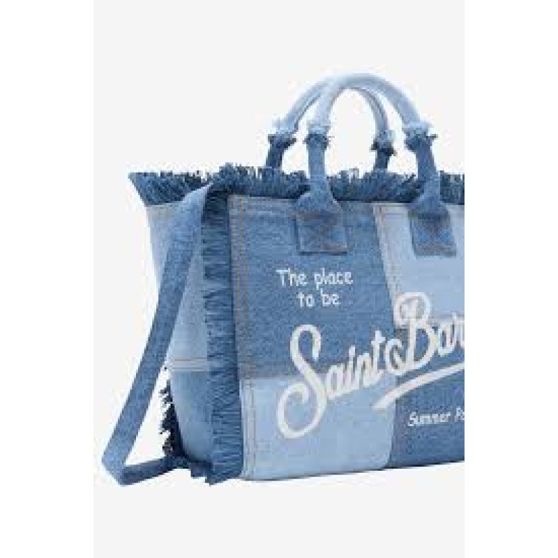 MC2 SAINT BARTH COLETTE-HAND BAG WITH STRAP-DENIM PATCHWORK