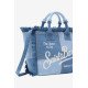 MC2 SAINT BARTH COLETTE-HAND BAG WITH STRAP-DENIM PATCHWORK