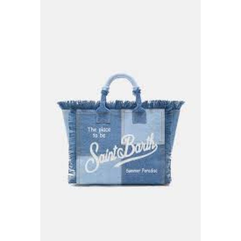 MC2 SAINT BARTH COLETTE-HAND BAG WITH STRAP-DENIM PATCHWORK