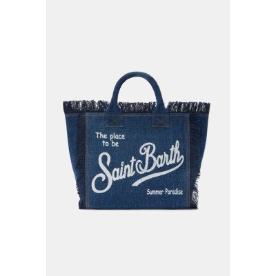 MC2 SAINT BARTH COLETTE-HAND BAG WITH STRAP-DENIM DARK
