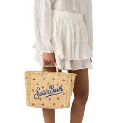 MC2 SAINT BARTH COLETTE STRAW N-HAND BAG WITH STRAP-CHERRY 41 E