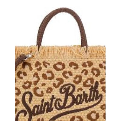 MC2 SAINT BARTH COLETTE STRAW N-HAND BAG WITH STRAP-LEOPARD 18