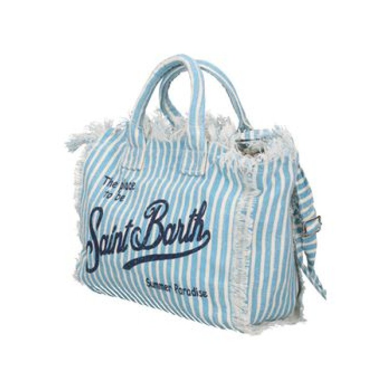 MC2 SAINT BARTH COLETTE LINEN-HAND BAG WITH STRAP-LINEN STRIPES
