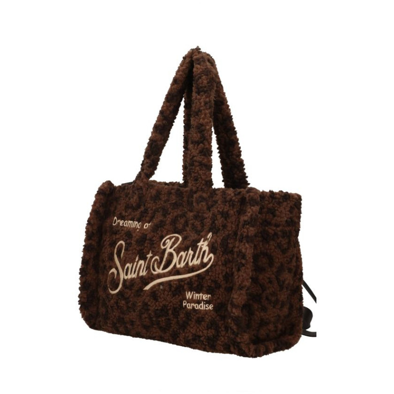 MC2 SAINT BARTH COLETTE TEDDY-HAND BAG WITH STRAP-DARK LEOPARD 18(ex color code 00019M)