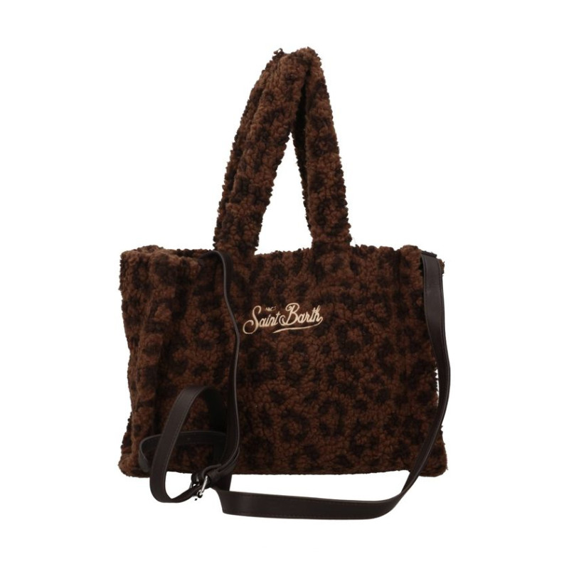 MC2 SAINT BARTH COLETTE TEDDY-HAND BAG WITH STRAP-DARK LEOPARD 18(ex color code 00019M)