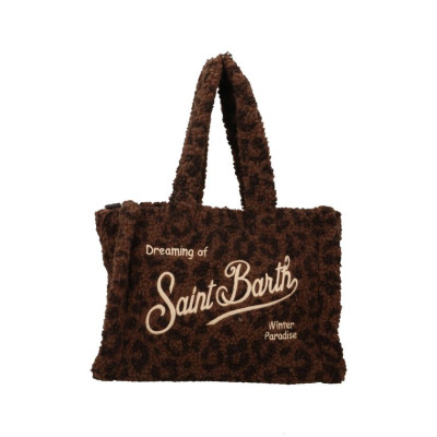 MC2 SAINT BARTH COLETTE TEDDY-HAND BAG WITH STRAP-DARK LEOPARD 18(ex color code 00019M)