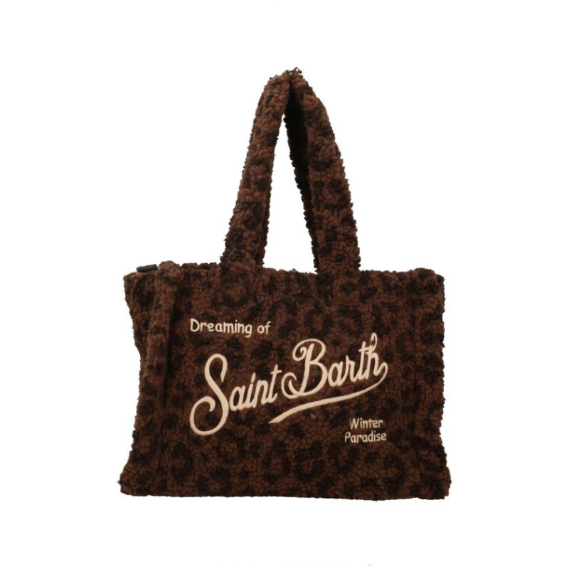 MC2 SAINT BARTH COLETTE TEDDY-HAND BAG WITH STRAP-DARK LEOPARD 18(ex color code 00019M)