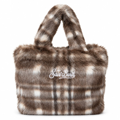 MC2 SAINT BARTH COLETTE SOFT FUR-HAND BAG WITH STRAP-TARTAN 181