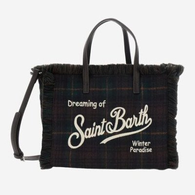 MC2 SAINT BARTH COLETTE WOOL N-HAND BAG WITH STRAP-TARTAN 5118 EMB