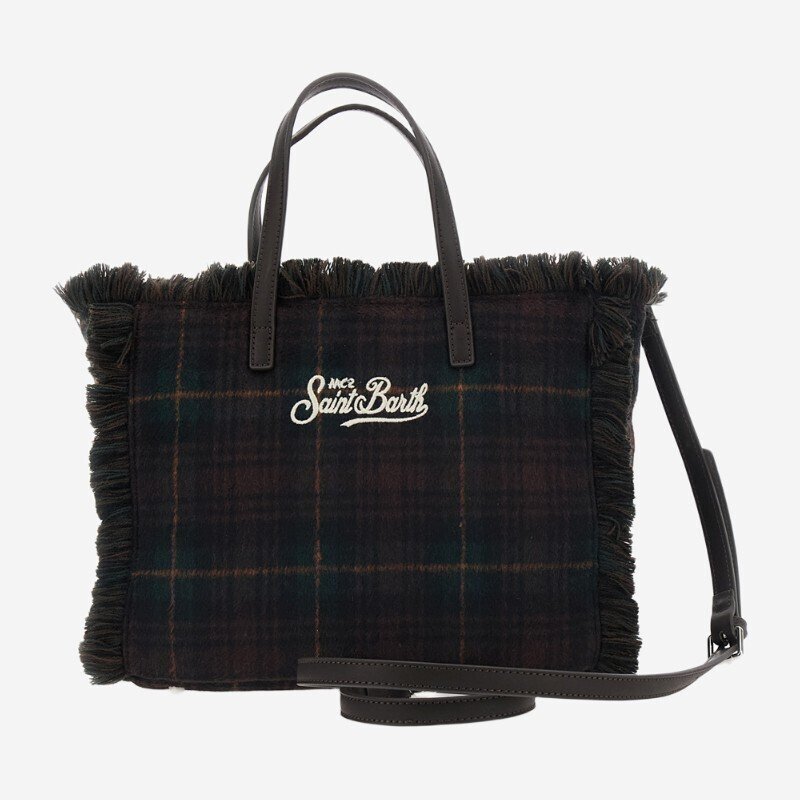 MC2 SAINT BARTH COLETTE WOOL N-HAND BAG WITH STRAP-TARTAN 5118 EMB