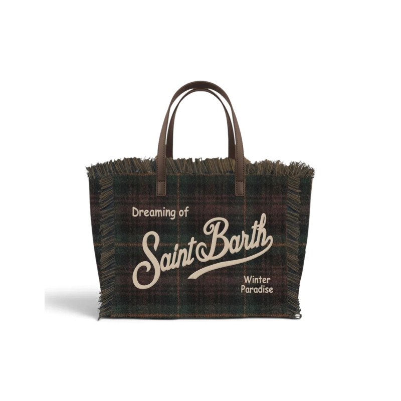 MC2 SAINT BARTH COLETTE WOOL N-HAND BAG WITH STRAP-TARTAN 5118 EMB