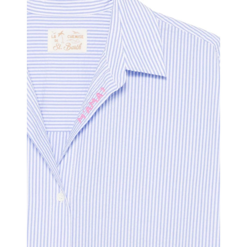 MC2 SAINT BARTH CRISTAL-LONG SLEEVE SHIRT-SEERSUCKER STRIPES V M AMA 31 EMB