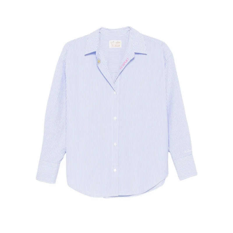 MC2 SAINT BARTH CRISTAL-LONG SLEEVE SHIRT-SEERSUCKER STRIPES V M AMA 31 EMB