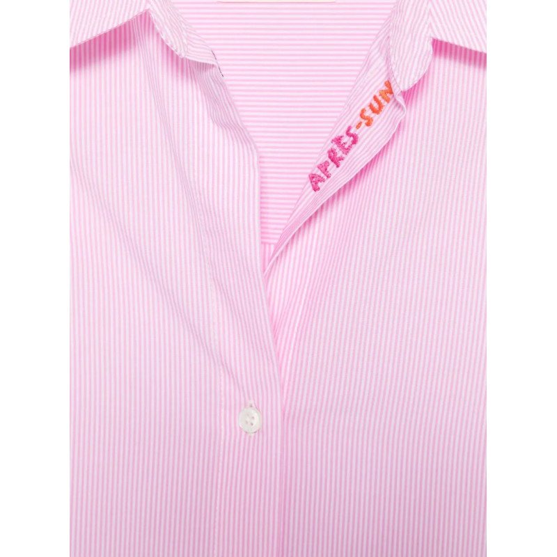 MC2 SAINT BARTH CRISTAL-LONG SLEEVE SHIRT-COTTON STRIPES MICRO V APRES 21 EMB