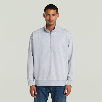 G-STAR Washed hb relaxed half zip sw