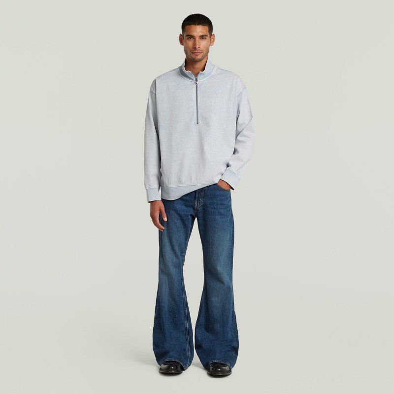 G-STAR Washed hb relaxed half zip sw