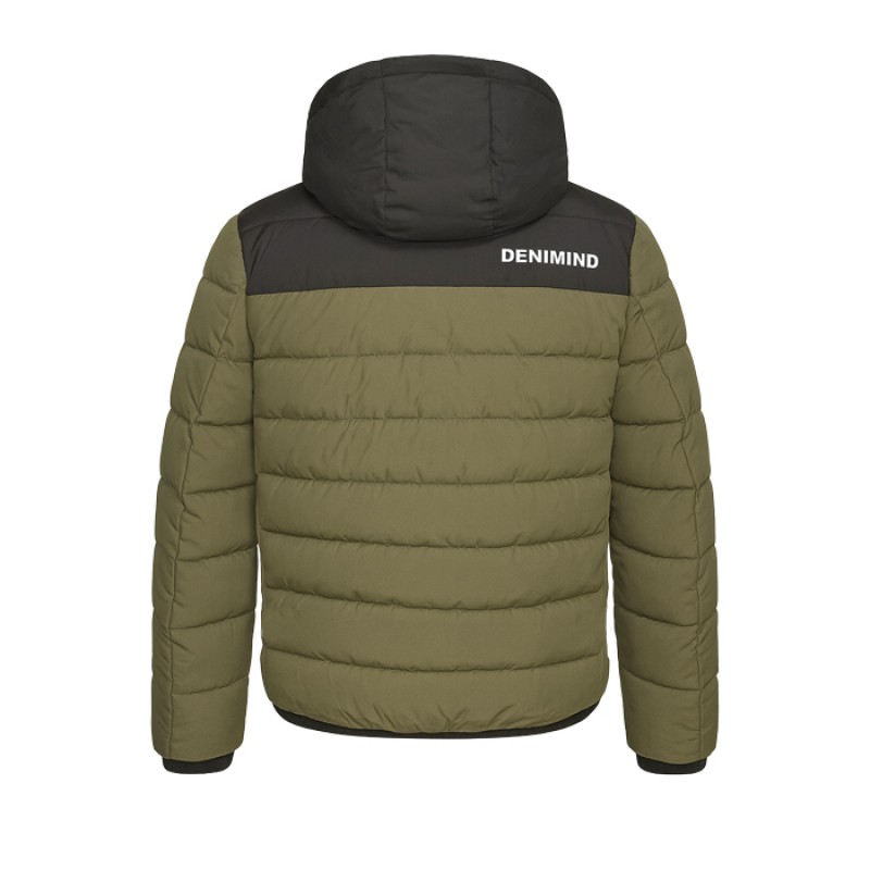 DENIMIND  SLIM PUFFER  JACKET 903 OLIVE - BLK