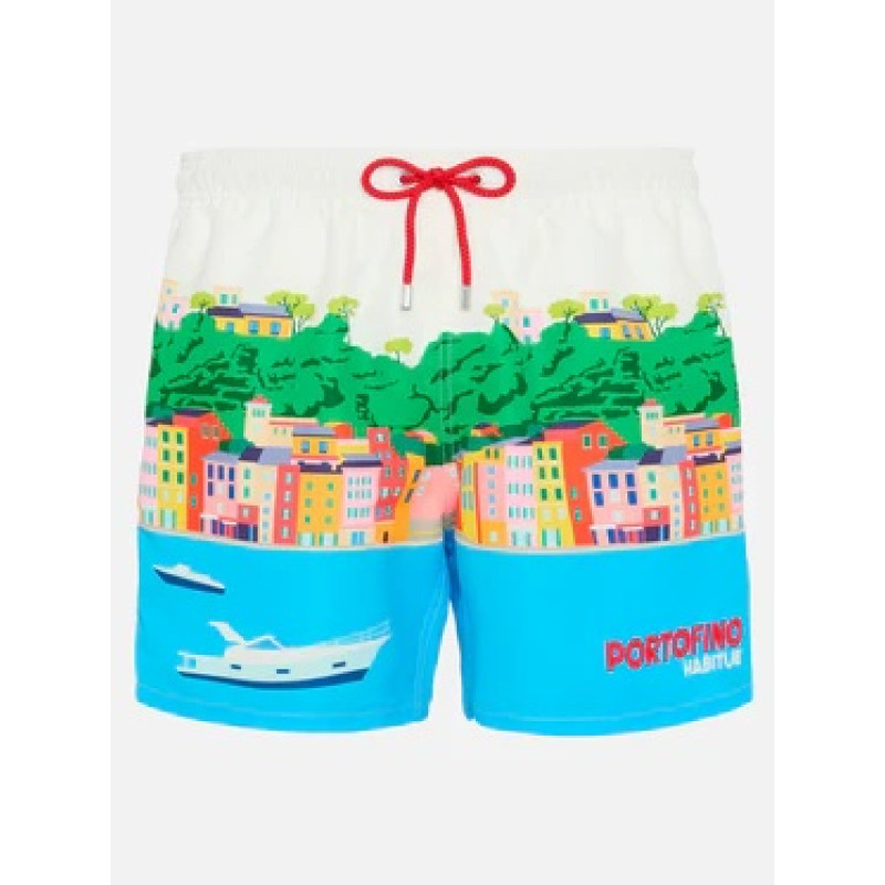 MC2 SAINT BARTH GUSTAVIA PLACED PRINT-SWIMSHORT-PORTOFINO POSTC