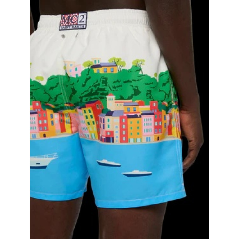 MC2 SAINT BARTH GUSTAVIA PLACED PRINT-SWIMSHORT-PORTOFINO POSTC