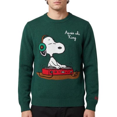 MC2 SAINT BARTH HERON-ROUND-NECK SWEATER-SNOOPY DJ 51 EMB