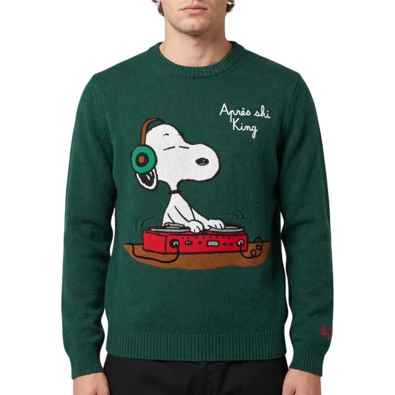 MC2 SAINT BARTH HERON-ROUND-NECK SWEATER-SNOOPY DJ 51 EMB