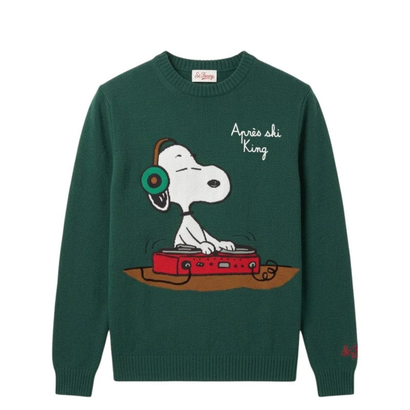 MC2 SAINT BARTH HERON-ROUND-NECK SWEATER-SNOOPY DJ 51 EMB